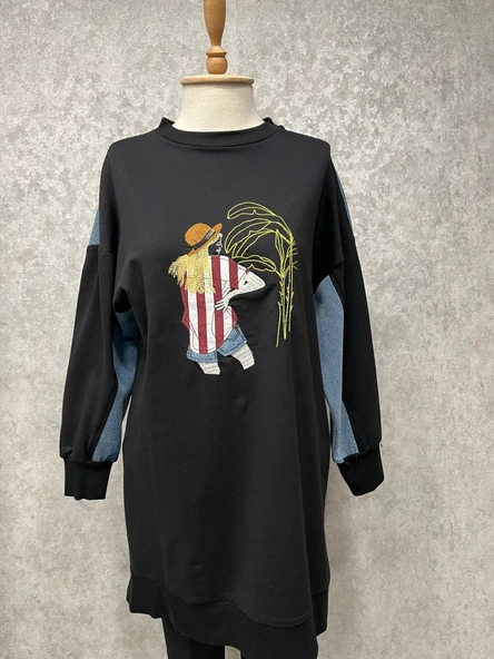 25Y10632 SWEAT KOT DETAY ÖNÜ NAKIŞLI