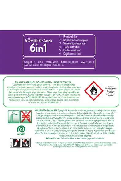 Air Wick Sprey, Aerosol Oda Kokusu  Lavanta Esintisi 300 ml 1 Adet - 5