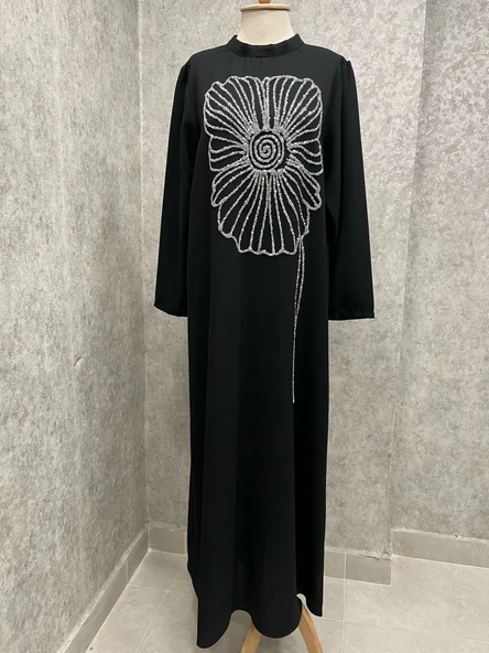25Y3077 ELBİSE ABİYE BÜYÜK BEDEN ÖNÜ TAŞLI NURSENA MODEL - 5