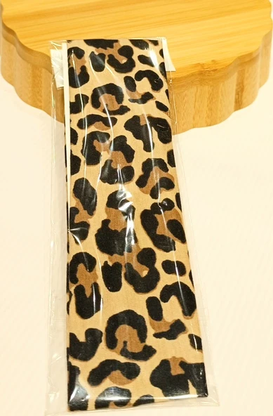 Monalisa Home Lüks Leopar Desenli Gösterişli Elastik Saç Bandana ürün görseli 1