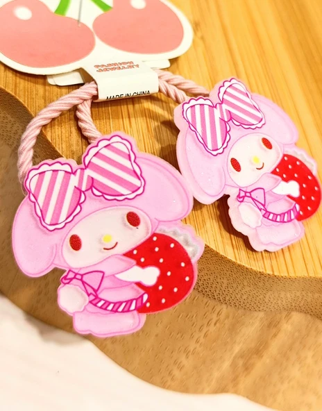 Monalisa Home İkili Pembe Lüks Gösterişli Figürlü Küçük Lastik Toka ürün görseli