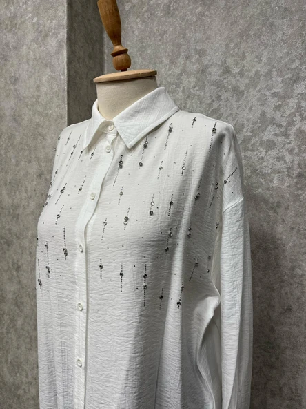 25Y34816 TUNİK OVERSIZE DAMLA TAŞLI - 5