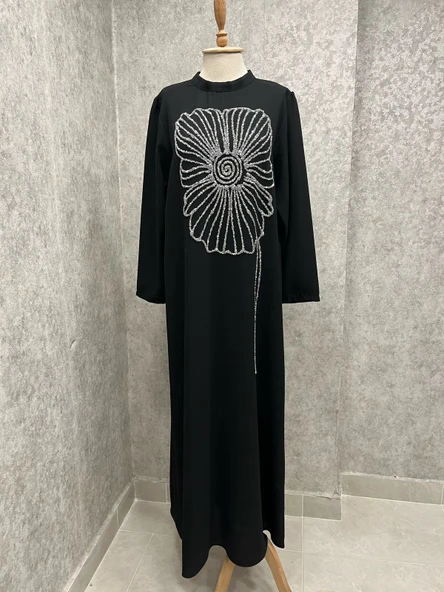 25Y3077 ELBİSE ABİYE BÜYÜK BEDEN ÖNÜ TAŞLI NURSENA MODEL