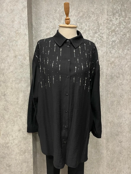 25Y34816 TUNİK OVERSIZE DAMLA TAŞLI - 6