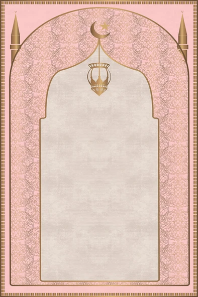 Makinede Yıkanabilir Leke Tutmaz  Pembe Keçe Seccade | Namazlık Kaymaz Taban, Süngerli Diz Dostu Tasarım - Resim 2