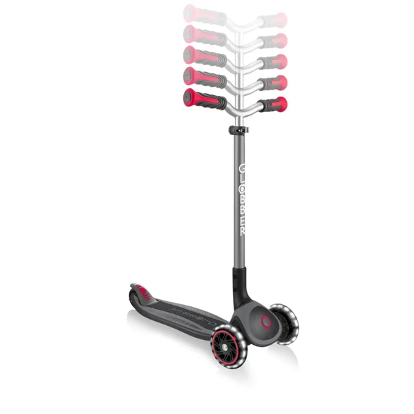 Globber Master Işıklı Katlanabilir Scooter - Siyah / Kırmızı - 4