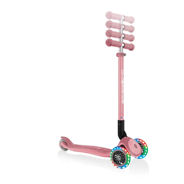 Globber Primo Plus Katlanabilir Işıklı Scooter - Pastel Pembe - 4