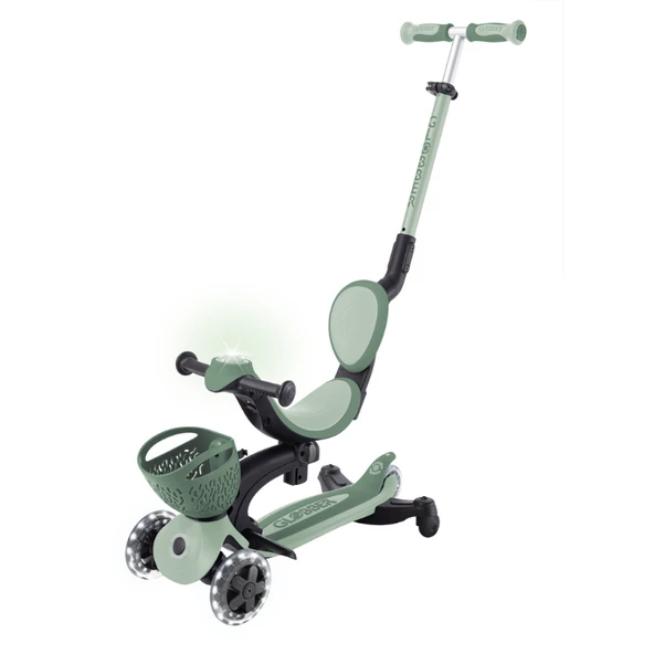 Globber Go Up Baby 360 Işıklı Scooter - Zeytin Yeşili - 3