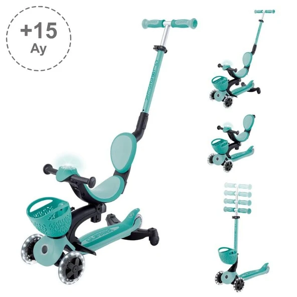 Globber Go Up Baby 360 Işıklı Scooter - Koyu Mint