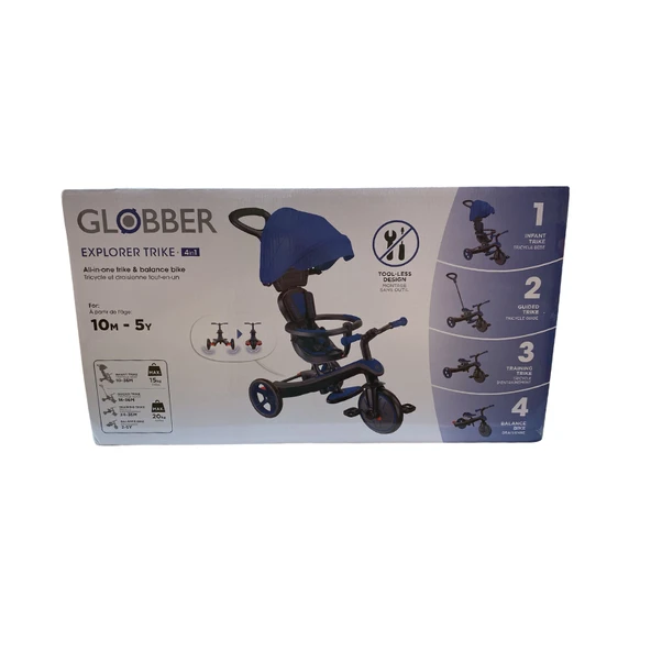Globber Explorer 4in1 Trike Bisiklet - Kraliyet Mavisi - 9