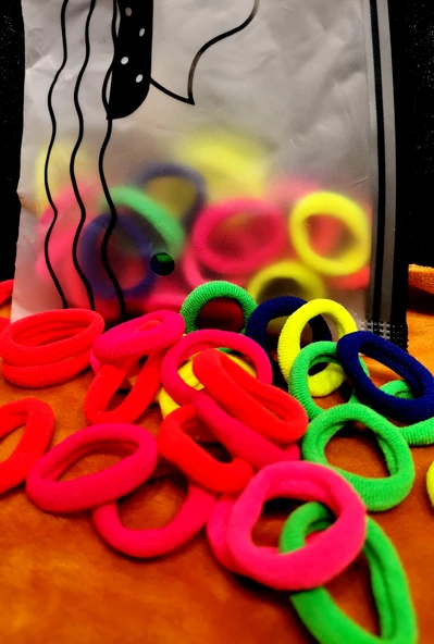 Monalisa Home Lüks Çoklu Çantalı Renkli Küçük Lastik Toka ürün görseli 1