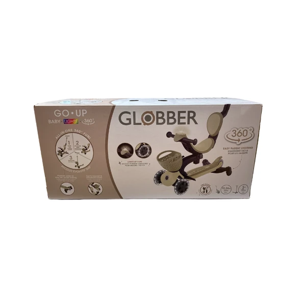 Globber Go Up Baby 360 Işıklı Scooter - Koyu Bej - 11