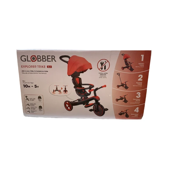 Globber Explorer 4in1 Trike Bisiklet - Kırmızı - 10