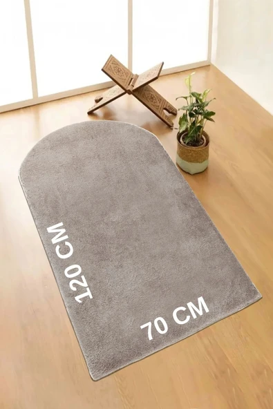 Makinede Yıkanabilir Peluş Halı Seccade Namazlık Kahverengi - 2