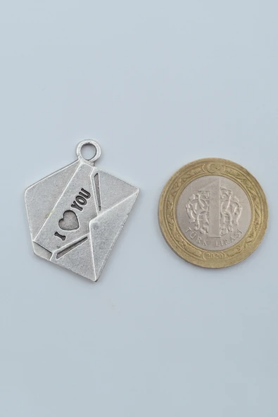 I Love You Mektup Gümüş Kaplama Örme Zincir Kolye - Resim 4