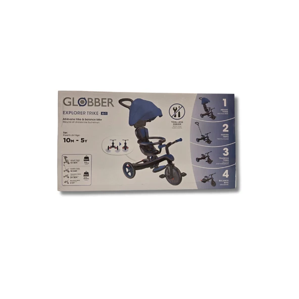 Globber Explorer 4in1 Trike Bisiklet - Kraliyet Mavisi - Resim 9