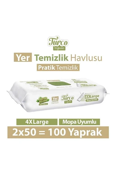 Turco - Doğadan Yer Temizlik Havlusu - Yeşil Sabun - 50'li - 2