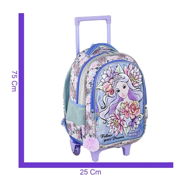 Muggle 2 Bölmeli Princess Çekçekli Okul Çantası Mor (MU-9171) - 2