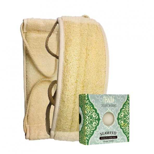 Kabak Lifi Kese Uzun Sırt Tipi Ipli + Yosun Banyo Sabunu