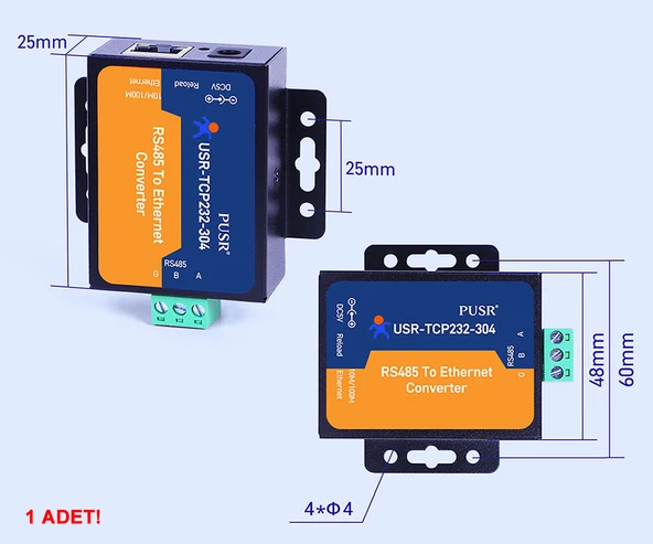 USR-TCP232-304 Rs485 to Ethernet Çevirici Modül  Metal Kutu Endüstriyel Tip Seri Port Sinyal Çevirici Haberleşme Otomasyon Plc Akıllı Ev Uzaktan Kontrol Trafik Tarım Üretim İzleme - Resim 8