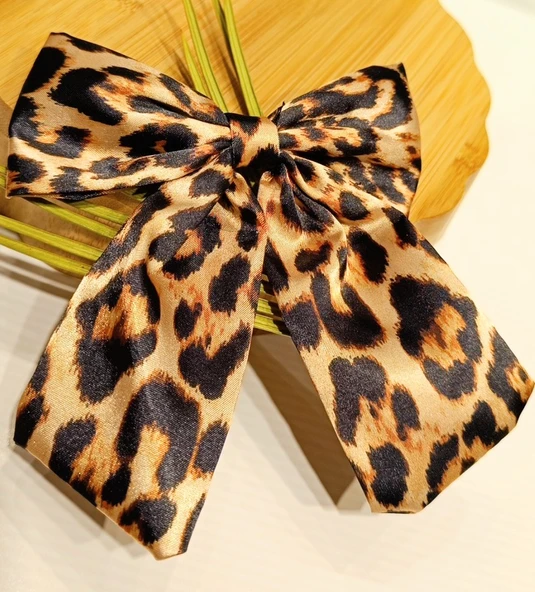 Monalisa Home Lüks Gösterişli Leopar Figürlü Fiyonk Klips Toka ürün görseli