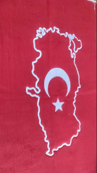 El dokuması tiftik türk bayrağı - 2