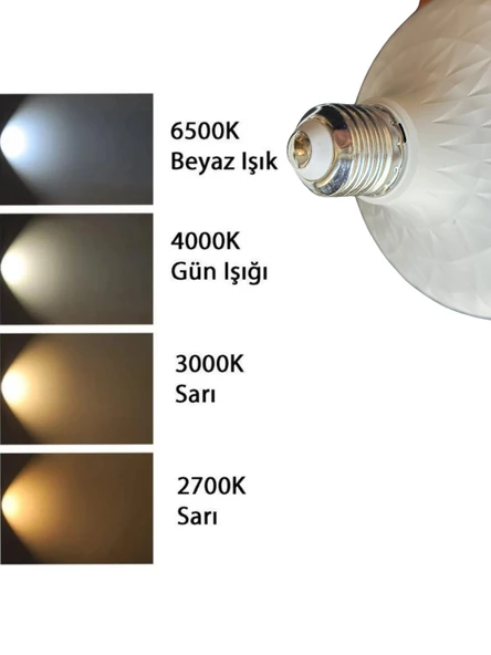 (10 Adet) Osaka 50W (300W) Beyaz Işık E27 Duylu (Kalın Duy) Led Torch Ampul - Resim 5