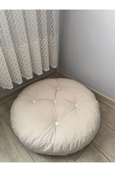 Lavinia Puf Krem Mini Yer Minder Yer Puf 60x60 Cm - 2