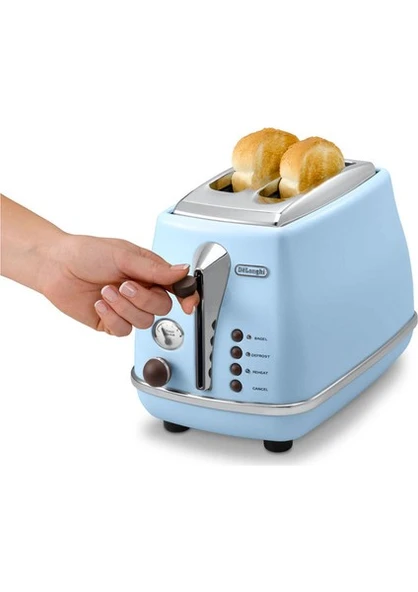 Delonghi CTOV 2103.AZ Icona Vintage Mavi Ekmek Kızartma Makinesi - 2