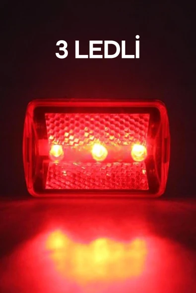 Bisiklet Tekli Arka Işık Pilli 300 Lümen 3 MOD Flaşörlü Bisiklet Arka Farı LED Işık Kırmızı 4445 - 2