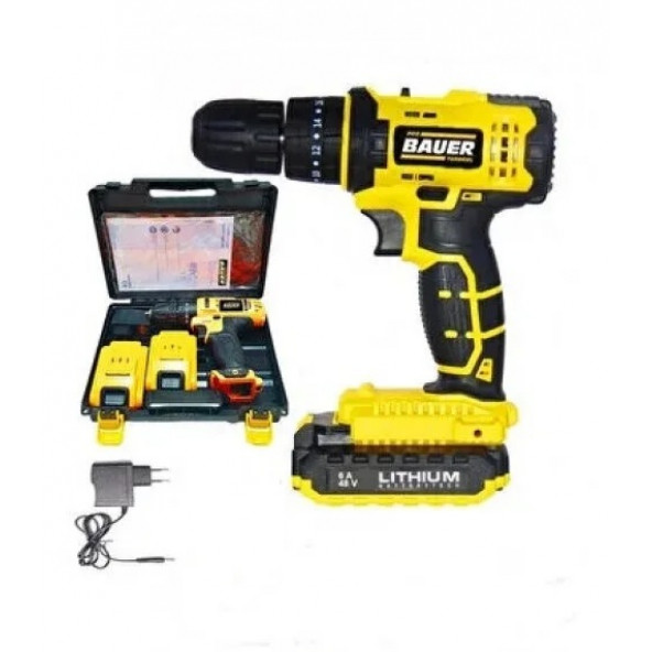BAUER Alman 46 V 5 Ah Metal Şanzuman Darbeli Bakir Sargılı Şarjlı Vidalama Matkap - 2
