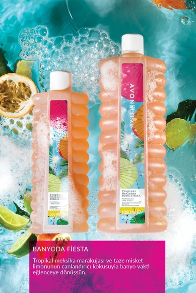 AVON Senses Tropical Mexicana Çarkıfelek Ve Limon Kokulu Banyo Köpüğü 500 Ml. - 2