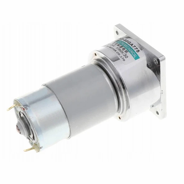 XD-60GA775 DC Motor 24V 30Rpm  35W 40Kg.cm Yüksek Tork Kuvvet Metal Dişli Redüktörlü Robot Cnc Makine Otomasyon Tekne Araba Elektrikli Bisiklet - Resim 3