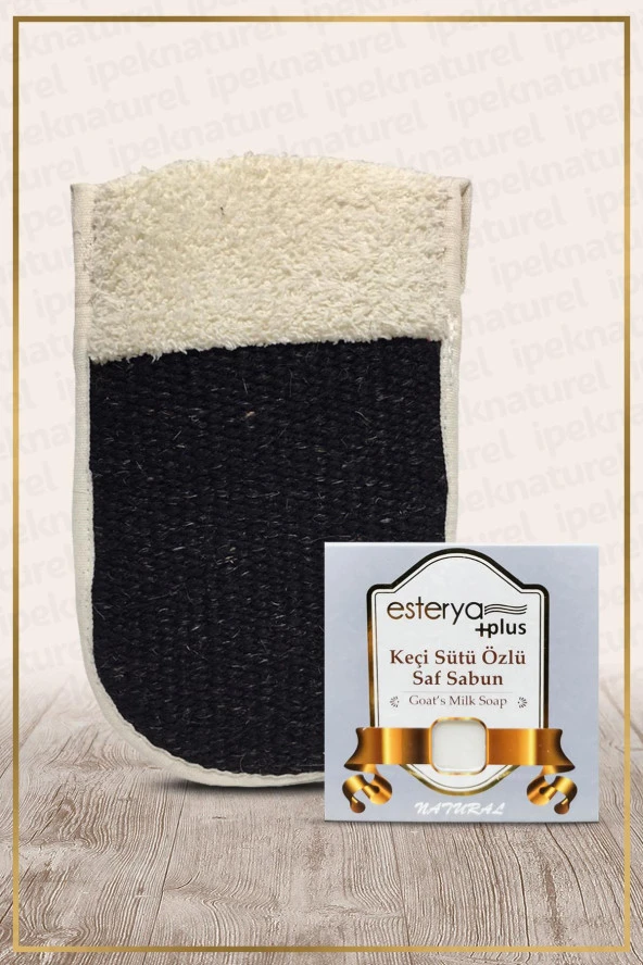 İpek Naturel Keçi Kılı Kese ve Keçi Sütü Sabunu Setli