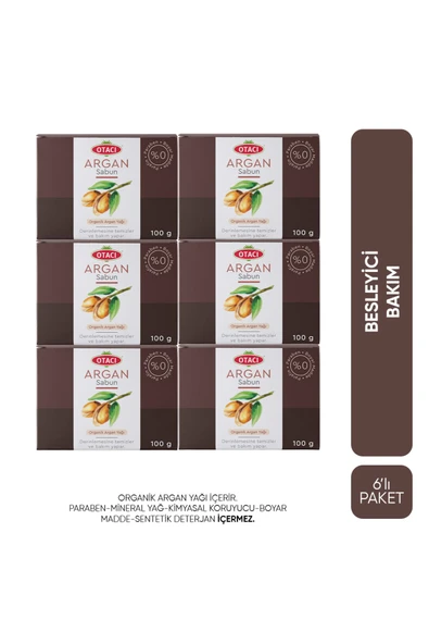 6’lı Doğal Argan Yağlı Sabun Seti