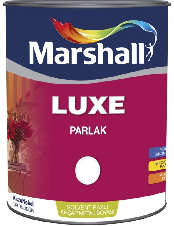 MARSHALL LUXE PARLAK YAĞLI BOYA-2,5 LT=3 KG-Ahşap-Demir-Plastik Boyamada Mükemmel Sonuç Verir