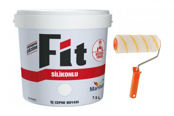 MARSHALL Fit Silikonlu İç Duvar Boyası 7.5LT=10KG+Rulo HEDİYE-Su Bazlı-Kokusuz-Yüksek Örtcülük - 1