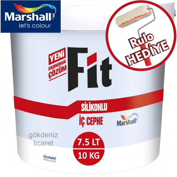 MARSHALL Fit Silikonlu İç Duvar Boyası 7.5LT=10KG+Rulo HEDİYE-Su Bazlı-Kokusuz-Yüksek Örtcülük - 3