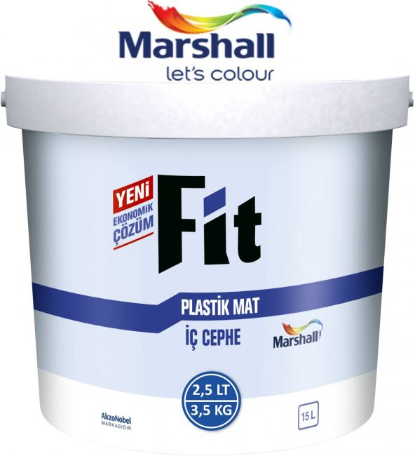 MARSHALL Fit Plastik Su Bazlı İç Cephe Duvar Boyası 2.5LT=3.5KG-Kokusuz-Kolay Uygulanr-Damlatma Yapmaz - 5