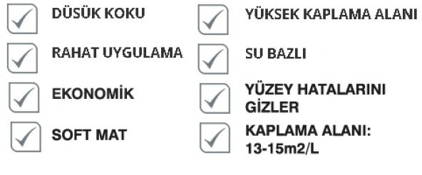 MARSHALL Fit Plastik Su Bazlı İç Cephe Duvar Boyası 2.5LT=3.5KG-Kokusuz-Kolay Uygulanr-Damlatma Yapmaz - 6