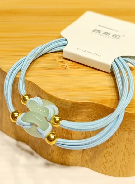 Monalisa Home Lüks Figürlü İkili  Renkli Lastik Toka ürün görseli