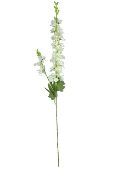 Yapay Çiçek Beyaz Sümbül Tek Dal Tomurcuklu 85*15cm Kumaş Çiçek Uzun Dal - 6
