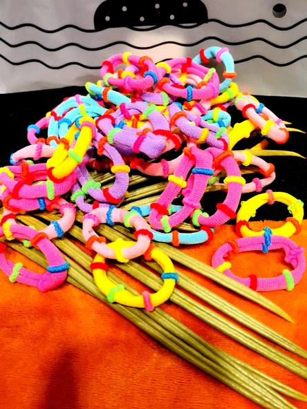 Monalisa Home Lüks Çoklu Çantalı Renkli Küçük Lastik Toka ürün görseli