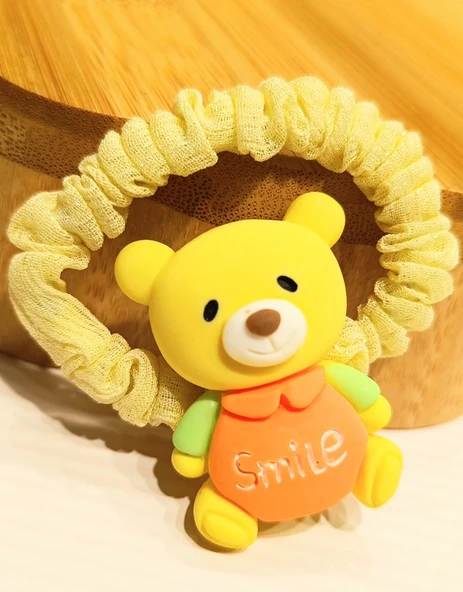 Monalisa Home Sarı Lüks Gösterişli Ayıcık Figürlü Lastik Toka ürün görseli