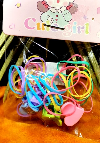 Monalisa Home Lüks Çoklu Renkli Küçük Tutturma ve Örgü Lastik Toka ürün görseli