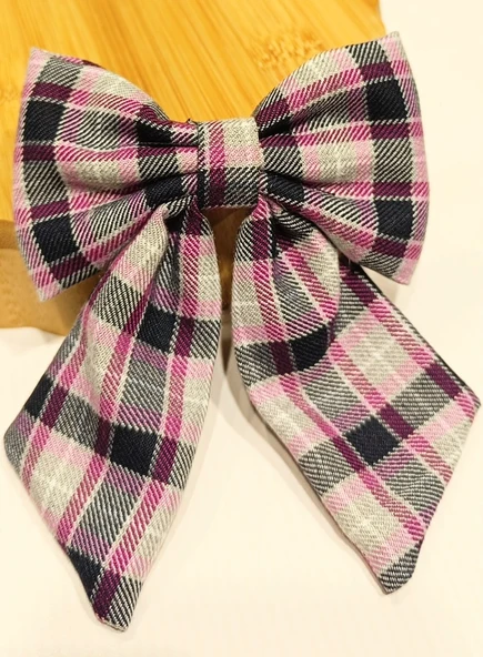 Monalisa Home Lüks Ekose Desenli Gösterişli Fiyonk Klips Toka ürün görseli