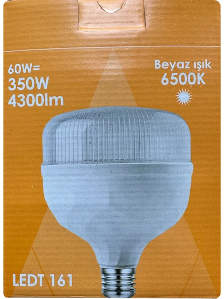 (2 Adet) Osaka 60W (350W) Beyaz Işık E27 Duylu (Kalın Duy) Led Torch Ampul - Resim 2