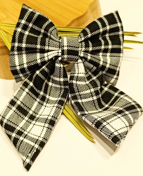 Monalisa Home Lüks Ekose Desenli Gösterişli Fiyonk Klips Toka ürün görseli