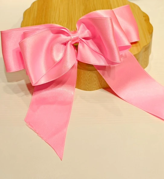 Monalisa Home Lüks Toz Pembe Gösterişli Saten Fiyonk Klips Toka ürün görseli