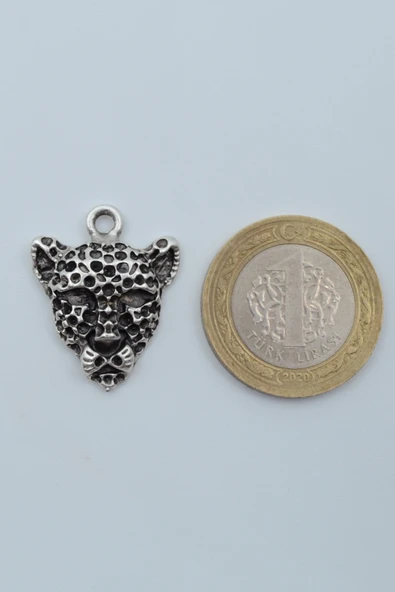 Leopar Gümüş Kaplama Örme Zincir Kolye - Resim 4